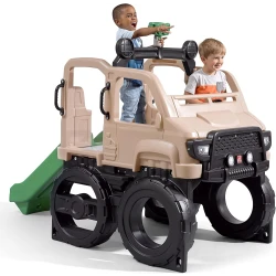 زحليقة ومتسلق Step2 Safari Truck Climber للأطفال، تصميم شاحنة سفاري ممتع وآمن للعب الخارجي، بأبعاد تقريبية 155 × 216 × 107 سم (ارتفاع × عرض × عمق)، مثالية لتنمية النشاط الحركي واللعب التفاعلي