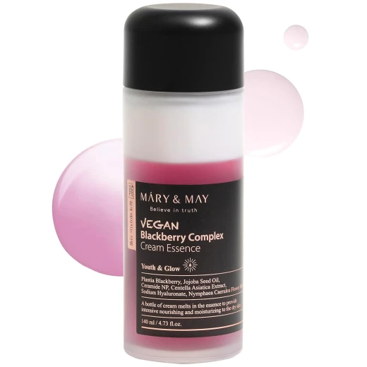 Mary&May Vegan Blackberry Complex Cream Essence 140ml, Deep Hydrating Toner for Dry Skin