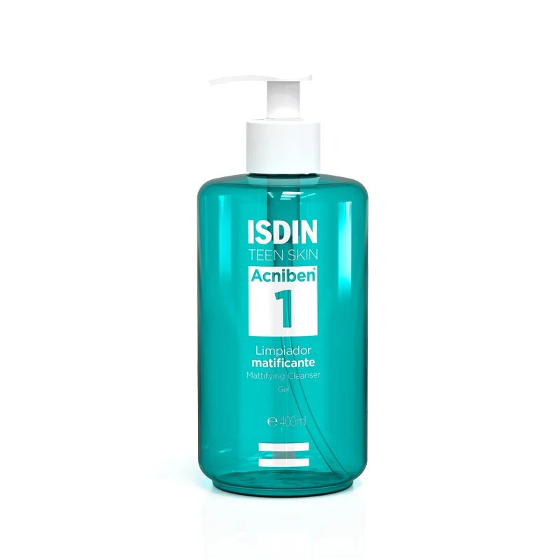Isdin Acniben Matifying Cleansing Gel for Oily and Acne-Prone Skin 400 ml Pump Bottle - Isdin