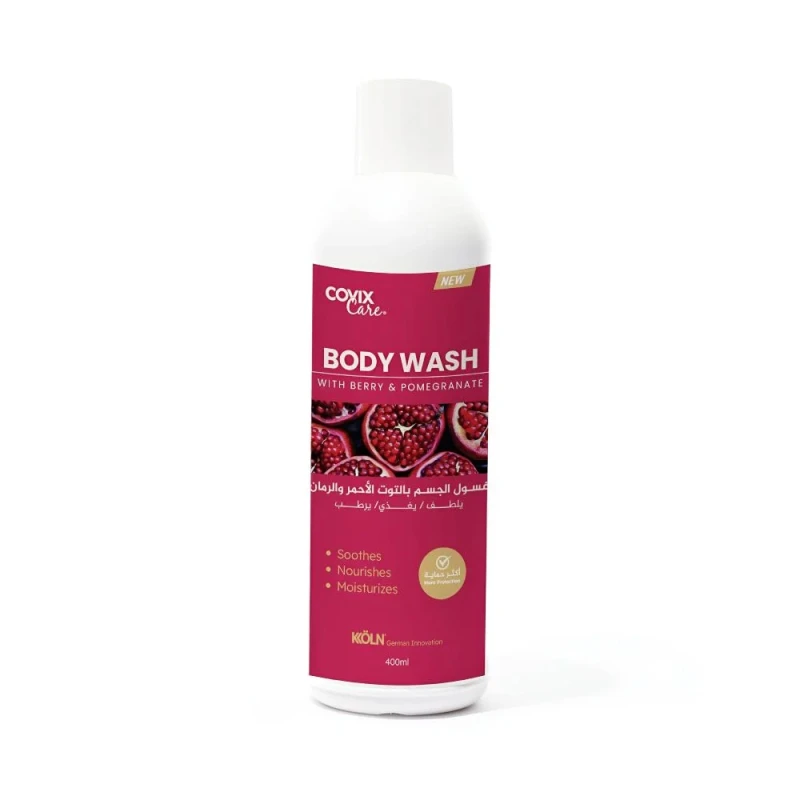Covix Care Red Raspberry and Pomegranate Body Wash 400ml, Gentle Cleansing - Covix