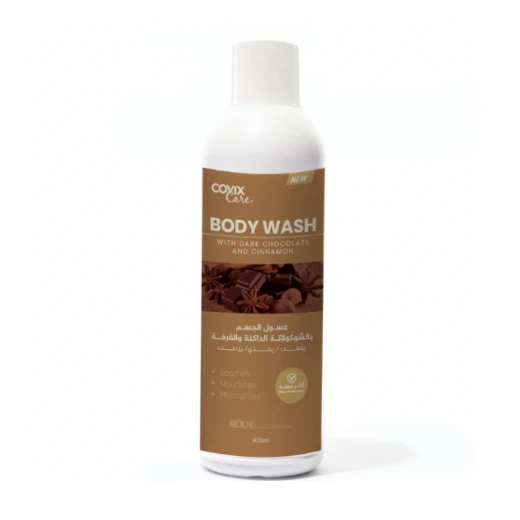 Covix Care Dark Chocolate and Cinnamon Body Wash 400ml for Soft Skin