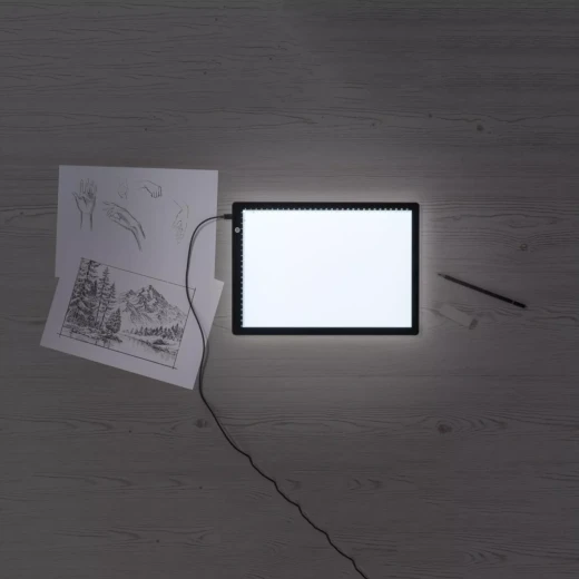 لوحة رسم مضيئة بتقنية LED بحجم A4 مثالية للرسم والتتبع، مع 3 مستويات سطوع قابلة للتعديل، تصميم محمول للفنانين والمبتدئين - لولو شوب الكترونيات - Image 5