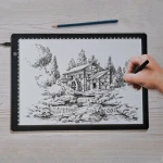 لوحة رسم مضيئة بتقنية LED بحجم A4 مثالية للرسم والتتبع، مع 3 مستويات سطوع قابلة للتعديل، تصميم محمول للفنانين والمبتدئين - لولو شوب الكترونيات