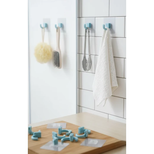 Transparent Adhesive Clothes Hangers and Tools - Heavy-Duty Wall Hooks - No-Drill Home Organizer Kit - The Best Solution for Organizing Your Bathroom, Kitchen, and Office 10 pieces - Lolo shop home - Image 2