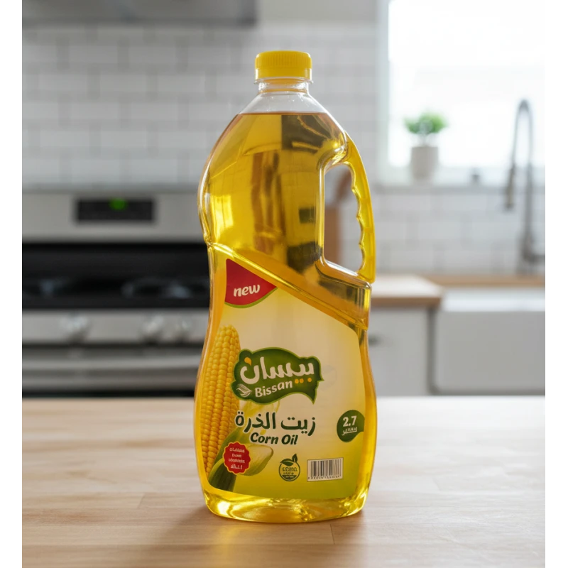 زيت ذرة بيسان، عبوة 2.7 لتر، زيت طهي ممتاز للقلي والخبز، خيار صحي، خالٍ من الكوليسترول، متعدد الاستخدامات لجميع الوصفات، عبوة كبيرة للمطابخ