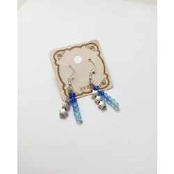 Blue Gradient & Stars Beads Earrings – Sophisticated Celestial Jewelry for an Elegant Look