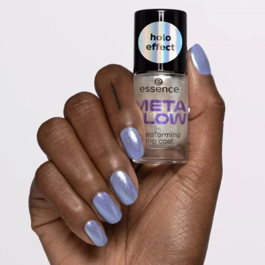 طلاء أظافر إيسنس ميتا جلو محول لامع فضي أزرق ثنائي اللون 12 مل يدوم طويلاً مثالي لصالونات التجميل للحصول على أظافر لامعة في كل مرة - Image 6