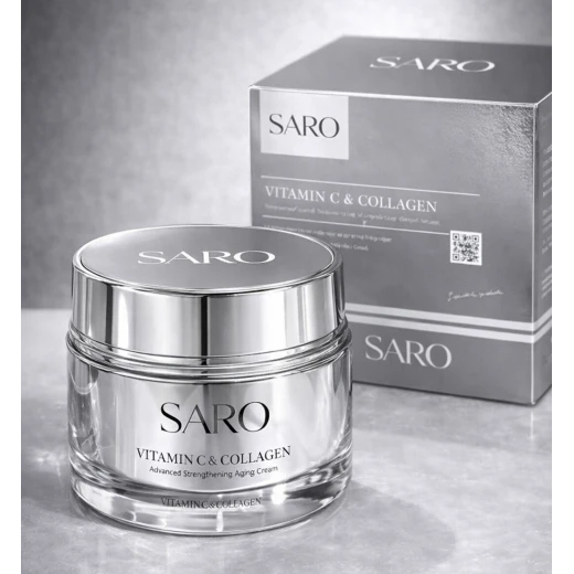 SARO Vitamin C & Collagen Advanced Brightening & Anti-Aging Facial Cream (50ml) – Revitalize & Glow