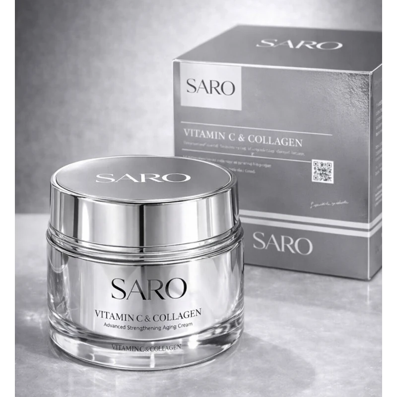 SARO Vitamin C & Collagen Advanced Brightening & Anti-Aging Facial Cream (50ml) – Revitalize & Glow - Saro Cosmetics