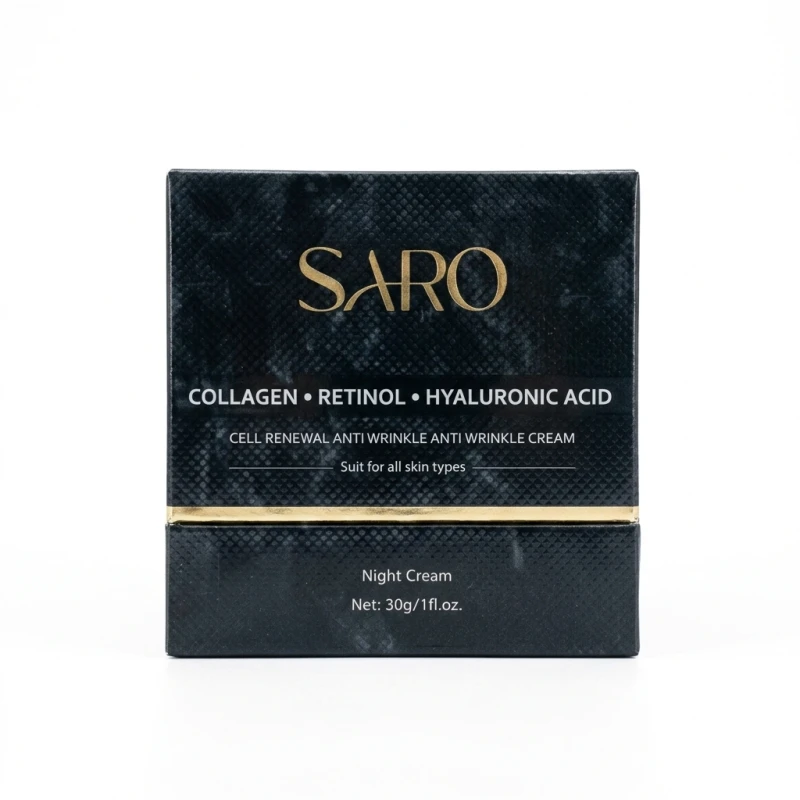 SARO Night Cream: Collagen, Retinol & Hyaluronic Acid Cell Renewal Anti-Wrinkle Formula (30g) - Saro Cosmetics