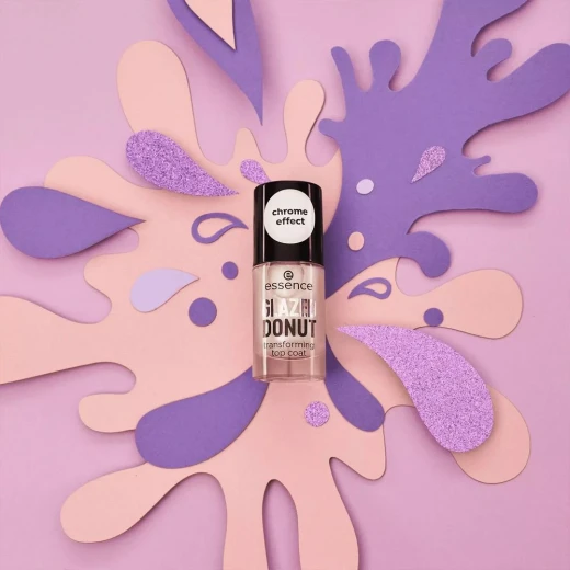 Essence Glazed Donut Transforming Top Coat Silver Chrome Finish 8ml for Nails - Image 2
