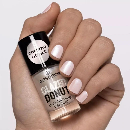 Essence Glazed Donut Transforming Top Coat Silver Chrome Finish 8ml for Nails - Image 3