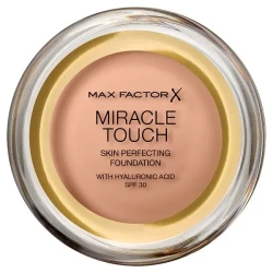 Max Factor Miracle Touch Foundation 70 Natural, Hyaluronic Acid & SPF 30, Oil-Free, 12g
