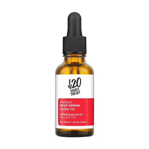 Under Twenty Exfoliating Gel Serum AHA BHA 15% for Acne Prone Skin 30ml Under Twenty Exfoliating Gel Serum AHA BHA 15% for Acne Prone Skin 30ml