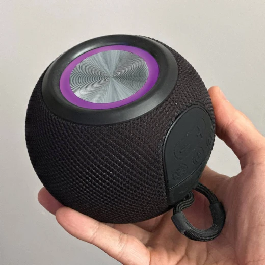 مكبر صوت Orb اللاسلكي المحمول لون برتقالي، أضواء LED متغيرة الألوان - Image 4