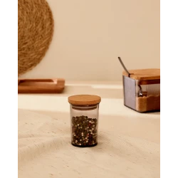 Madame Coco Renard Wooden Spice Jar Set, 120ml, with Lid, Smoke Color