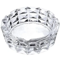 Delta Round Glass Ashtray 13cm Transparent, Durable, Easy to Clean