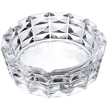 Delta Round Glass Ashtray 13cm Transparent, Durable, Easy to Clean