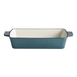 APS Rectangular Cast Iron Oven Tray Blue 33x24cm Baking Dish