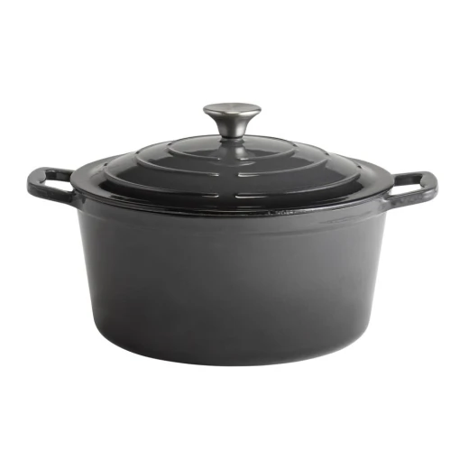قدر طبخ من الحديد الزهر ايه بي اس سعة 6 لتر مع غطاء بلون رمادي بقطر 28 سم، مثالي للطبخ البطيء للحساء واليخنات وخبز الخبز على الموقد أو في الفرن للحصول على وجبات لذيذة قدر طبخ من الحديد الزهر ايه بي اس سعة 6 لتر مع غطاء بلون رمادي بقطر 28 سم، مثالي للطبخ البطيء للحساء واليخنات وخبز الخبز على الموقد أو في الفرن للحصول على وجبات لذيذة