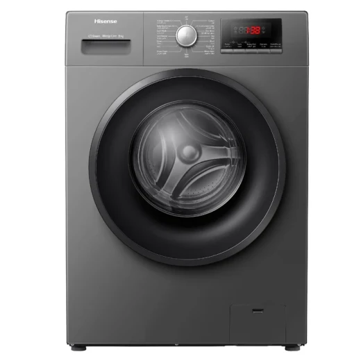 غسالة هايسنس WFQP8012JT-S تحميل أمامي 8 كجم فضي 1200 دورة في الدقيقة محرك إنفيرتر بخار