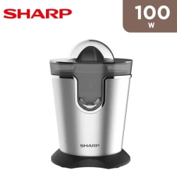Sharp EJ-P41-S3 Citrus Juicer 100W Stainless Steel Silver Powerful Electric Juicing Machine for Oranges Lemons and Grapefruits Easy to Clean 1.2 Liter Capacity