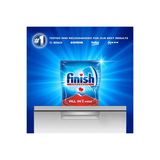 أقراص غسالة الصحون Finish All-in-One Max برائحة الليمون 90 قرص – تنظيف قوي يزيل الدهون والبقع الصعبة، يمنح الأطباق لمعاناً مثالياً ويحمي الزجاج، تركيبة فعالة لغسالات الصحون مع رائحة ليمون منعشة - فينيش - Image 6