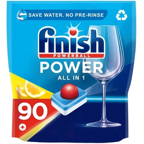 أقراص غسالة الصحون Finish All-in-One Max برائحة الليمون 90 قرص – تنظيف قوي يزيل الدهون والبقع الصعبة، يمنح الأطباق لمعاناً مثالياً ويحمي الزجاج، تركيبة فعالة لغسالات الصحون مع رائحة ليمون منعشة - فينيش - Image 2