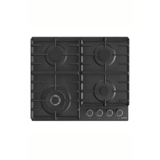 Gorenje 60 cm Built‑In Gas Hob GW642AB – 4 Powerful Burners with ProGrid Cast Iron Supports, Wok Burner, One‑Hand Electric Ignition, Front Control, Elegant Black Design, Easy Clean, Perfect Cooking Performance