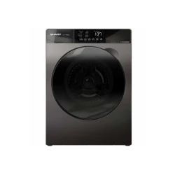 Sharp ES‑DP1054KJZ‑G Washer Dryer 10.5 kg Wash & 7 kg Dry with 15 Programs, J‑Tech Inverter, Plasma Cluster Technology, Steam Function and Child Lock in Stylish Dark Silver for Efficient Family Laundry Care