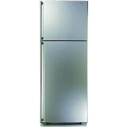 Sharp SJ‑58C(SL) No Frost Refrigerator 450 L Double Door Silver Finish with Ag+ Nano Deodorizer Hybrid Cooling System Energy Efficient Class A Glass Shelves LED Lighting Stainless Steel Handles Quiet Operation