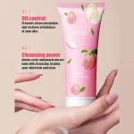 BIOAQUA Peach Extract Amino Acid Face Wash 100g – Deep Cleansing Facial Cleanser, Removes Dirt and Excess Oil, Helps Keep Skin Soft, Fresh, and Hydrated, Suitable for All Skin Types for Daily Use. - Bioaqua