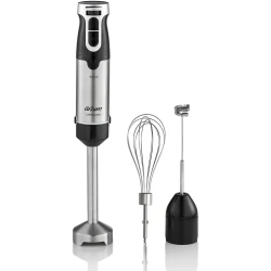Arzum AR1160 Hand Blender 1000W Powerful Motor Black and Silver with Milk Frother