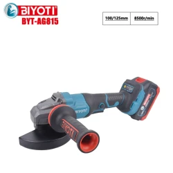 BIYOTI 20V Brushless Angle Grinder BYT-AG815 delivers powerful cordless cutting and grinding performance. High efficiency brushless motor, durable design, and ideal for professional and home use.