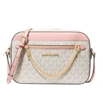 Michael Kors Jet Set Large Logo Crossbody Bag (Pink and Beige ) - Michael Kors