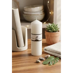 White pillar candle (14 cm) with a classic design - high-quality paraffin wax for decoration and occasions, clean and long-lasting burn, odorless, ideal for lanterns, dinner tables, and power outages