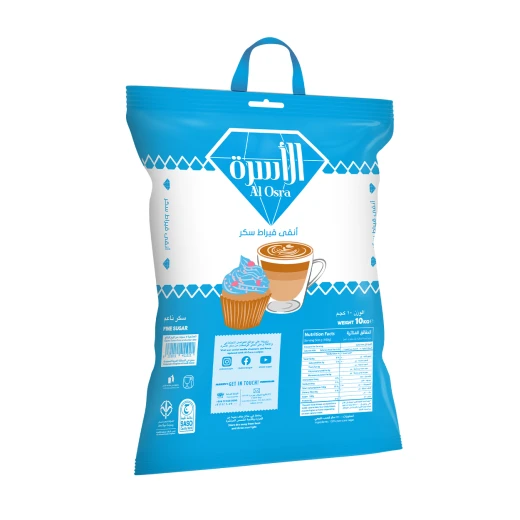 Al Osra Sugar 10Kg, Premium Granulated White Sugar Ideal for Baking, Coffee, Tea, and All Beverage Applications, Provides Consistent Sweetness, and Versatile Use