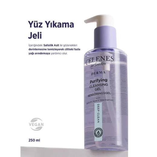 Celenes By Sweden Derma Purifying Cleansing Gel 250ml, Salicylic Acid, For Oily Skin - Celenes - Image 4