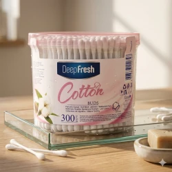 Deep Fresh Cotton Ear Sticks 300 Pcs – Soft & Safe Cotton Swabs for Daily Hygiene, Multi-Purpose Use for Ears, Makeup & Cleaning, Durable Design, Large Value Pack for Home & Travel Use