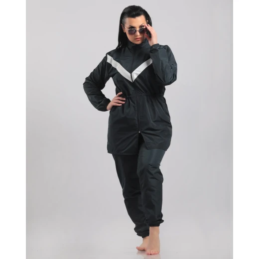 Striped Burkini in Navy Blue – Size XLarge – Comfortable Modest Swimwear – Practical and Stylish Design for All Water Activities - Burkini - Image 4