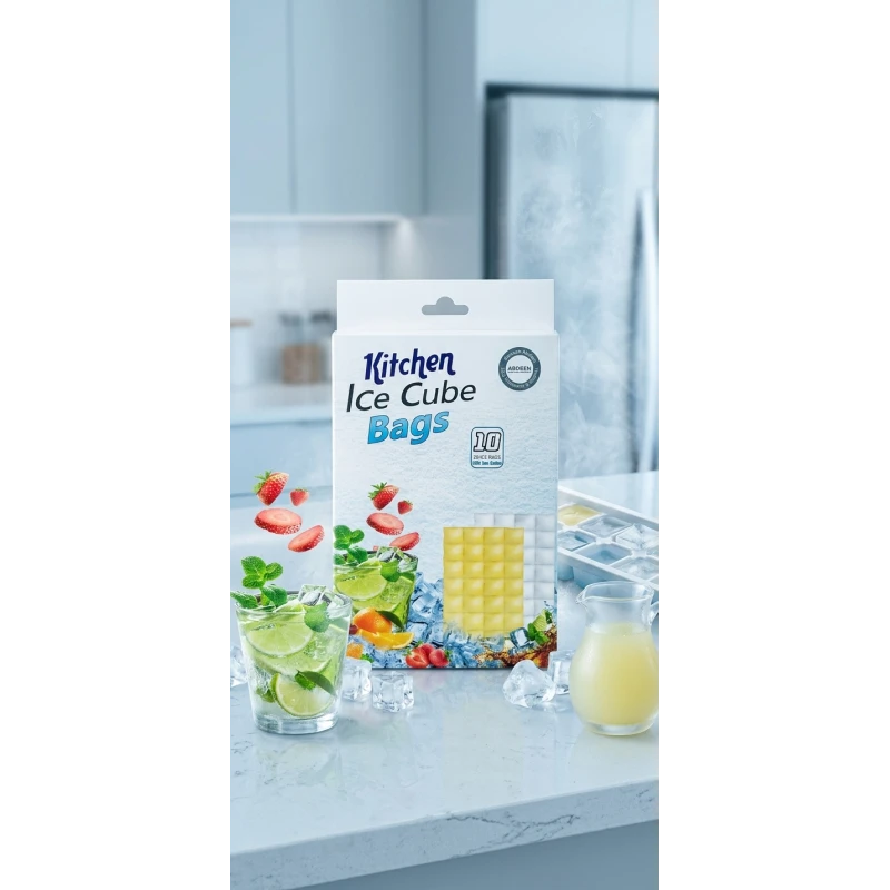 Kitchen Ice Cube Bags Pack of 10 – Disposable Ice Making Bags, Easy Fill and Freeze Ice Cube Bags for Home, Parties and Travel, Space Saving Ice Bags for Freezer, Safe and Convenient Daily Use - Kitchen house