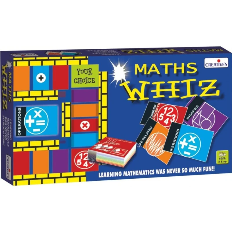 لعبة Creative's Maths Whiz التعليمية للأطفال (6 سنوات فما فوق) – نشاط تفاعلي ممتع لتعلم العمليات الحسابية والهندسة الأساسية، يساعد على تطوير التفكير المنطقي، مهارات حل المشكلات، وتعزيز التعلم المبكر للرياضيا - كرييتيفز