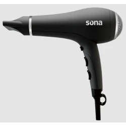 Sona SHD 798 Hair Dryer 2500W Black, 2 Speeds, 3 Heat Settings, Ionic Technology – Powerful Hair Dryer for Fast Drying, Smooth Finish, and Hair Protection with Modern Sleek Design