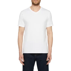 Geox Men's V Neck T Shirt White XL Organic Cotton Breathable
