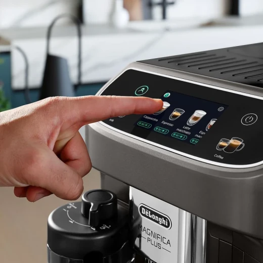 ماكينة قهوة ديلونجي ماجنيفيكا بلس ECAM320.70.TB أوتوماتيكية بالكامل، لون تيتانيوم أسود، تصميم أنيق مع أداء احترافي لتحضير القهوة بسهولة وجودة عالية في المنزل - Image 7