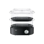 قدر بخار براون Identity Collection FS 5100 باللون الأسود، مؤقت سهل الاستخدام، 3 طبقات للطهي بالبخار، تصميم عملي لتحضير طعام صحي وشهي مع الحفاظ على العناصر الغذائية