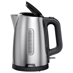 Braun WK 1500 BK Electric Kettle: BPA Free Black Design, 1.7 Liter Capacity, Rapid Boil Technology, Auto Shut Off Feature, Cordless Operation, and Easy Cleaning