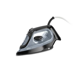 مكواة بخار براون TexStyle 3 SI 3055 باللون الأسود بقوة 2400 واط، تقنية FreeGlide 3D لانزلاق سلس، قاعدة سيراميك، تسخين سريع، نظام منع التقطير وإيقاف تلقائي، مثالية لإزالة التجاعيد بسهولة ونتائج مثالية