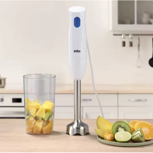 محضر طعام يدوي براون مالتي كويك 1، 450 واط، أبيض، MQ10.001MWH، لتحضير الطعام - Image 4