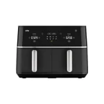 قلاية هوائية براون TwinCook 5 TD5030I أسود بسعة 10 لتر بسلتين مزدوجتين، شاشة رقمية وتحكم ذكي، طهي صحي بدون زيت أو بكمية قليلة، مثالية للقلي والشوي وإعداد وجبتين في نفس الوقت بكفاءة عالية وسرعة